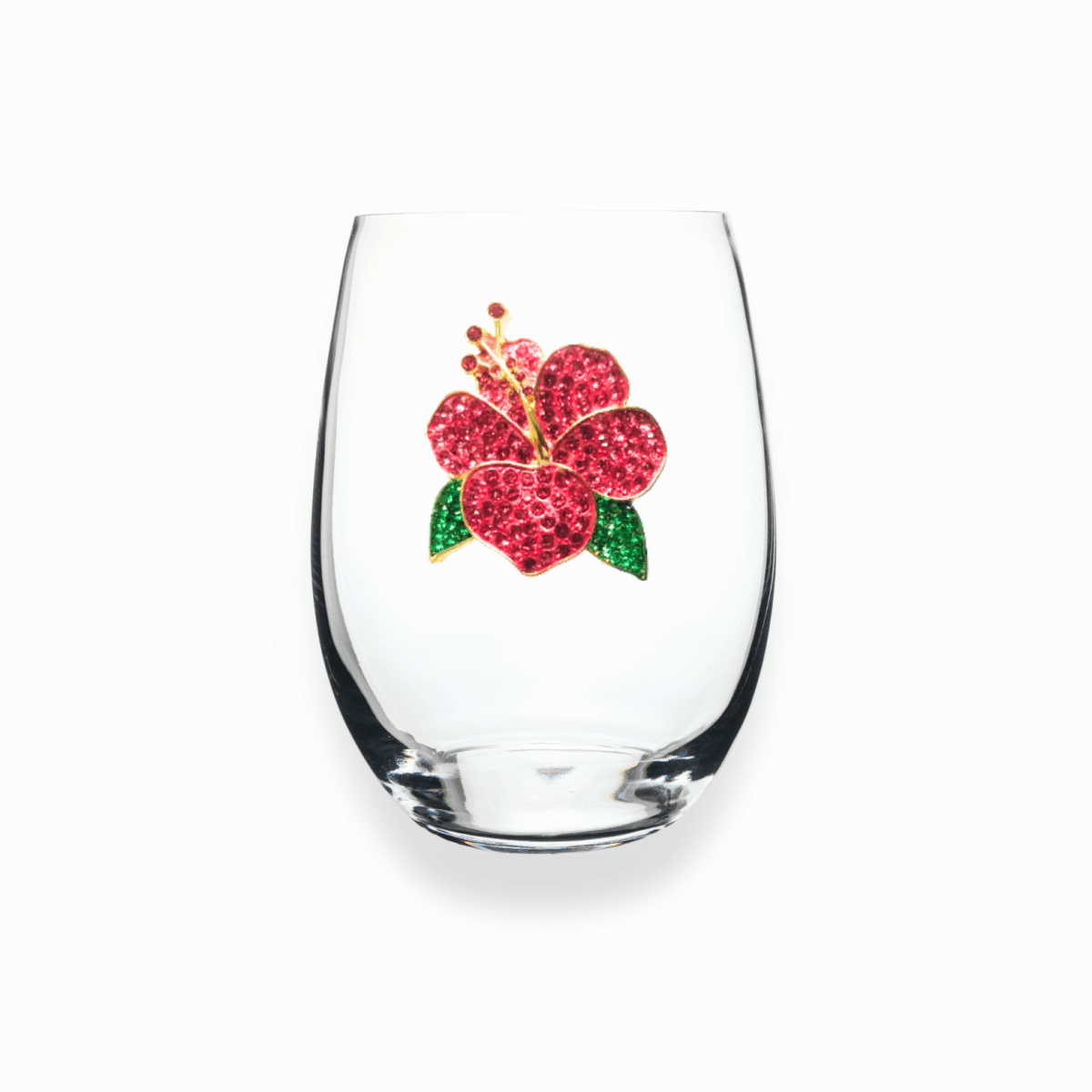The Queens' Jewels Hibiscus Jeweled Stemless Glassware | CeCe's Home & Gifts