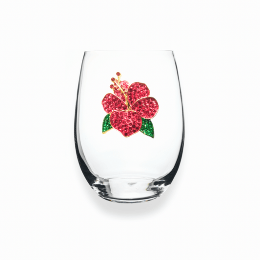 The Queens' Jewels Hibiscus Jeweled Stemless Glassware | CeCe's Home & Gifts