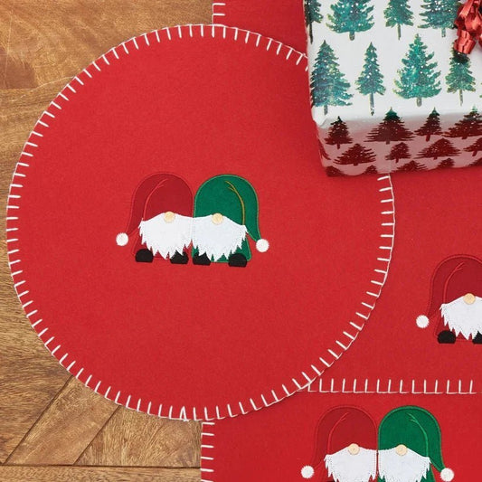 C&F HOME Holiday Gnome Felt Placemat | CeCe's Home & Gifts