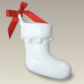 Hollow Stocking Porcelain Ornament - CeCe's Home & Gifts