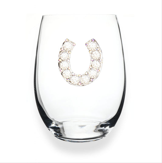 Horseshoe Jeweled Stemless Glassware - CeCe's Home & Gifts