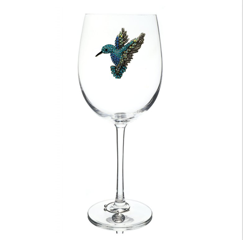 The Queens' Jewels Hummingbird Jeweled Stemmed Glassware | CeCe's Home & Gifts