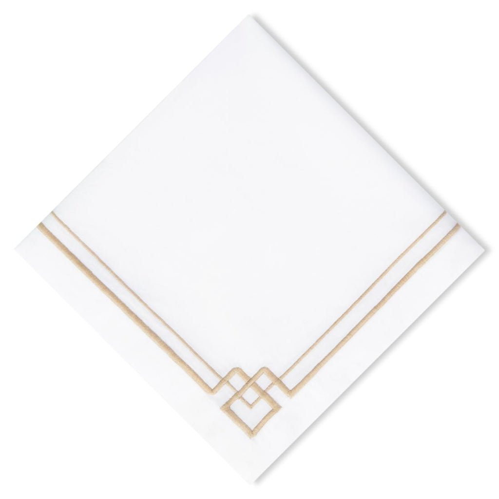 Interlocking Key Gold Dinner Napkins | Set of 4 - CeCe's Home & Gifts