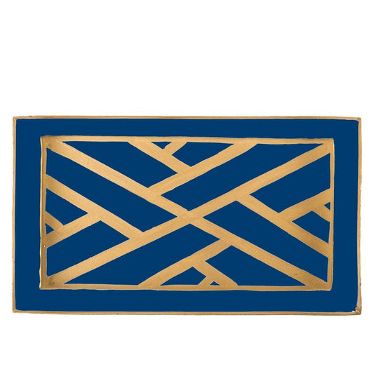Jaye's Studio Newport Navy & Gold Guest Towel Tray - CeCe's Home & Gifts