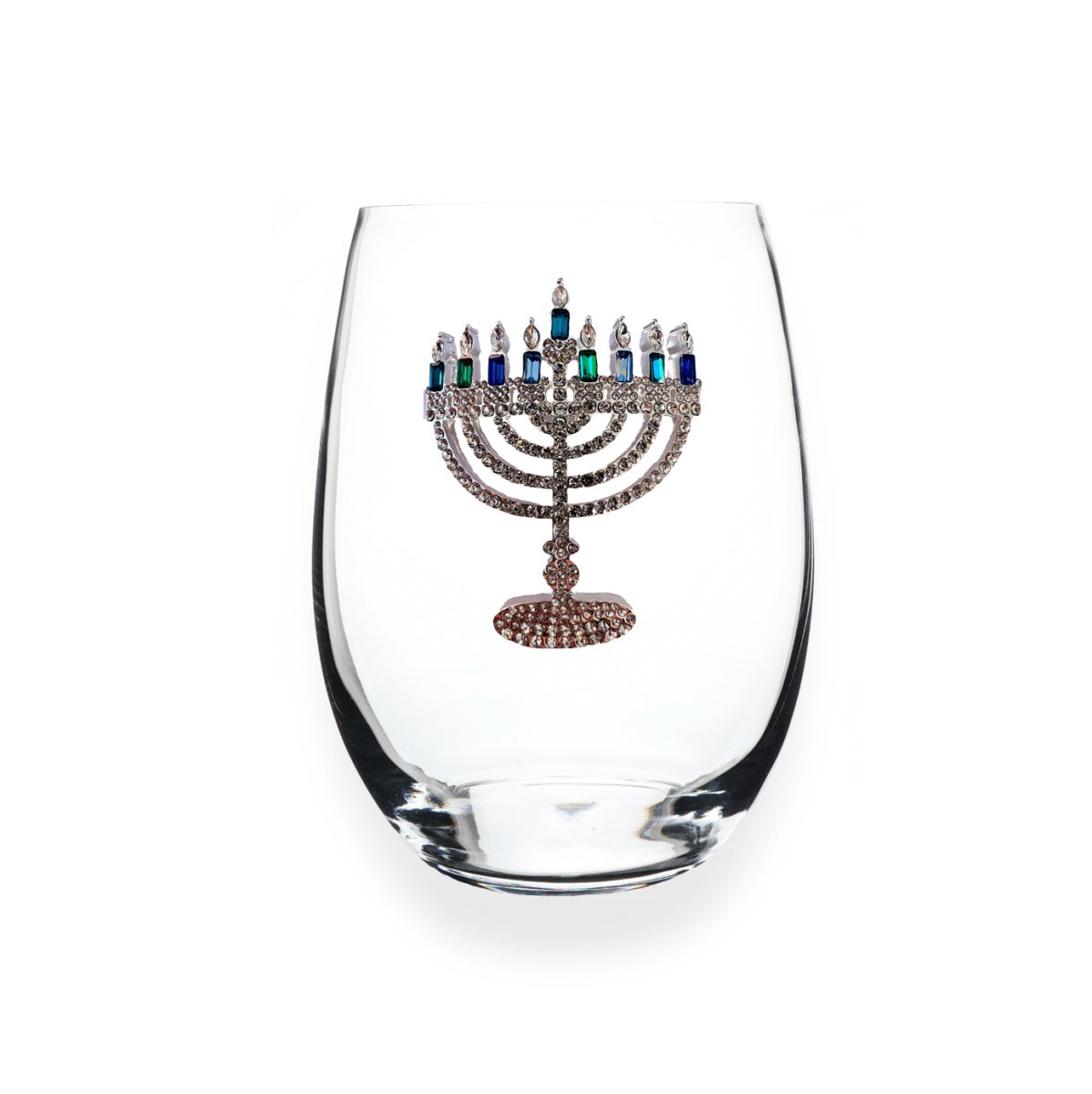 The Queens' Jewels Jeweled Menorah Stemless Glassware | CeCe's Home & Gifts