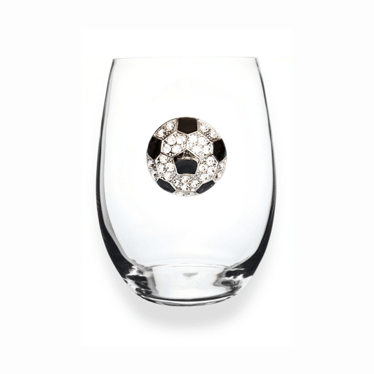 The Queens' Jewels Jeweled Soccer Ball Stemless Glass | CeCe's Home & Gifts