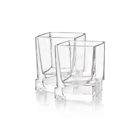 Joy Jolt Carre Square Base Whiskey Glass - Set of 2 - CeCe's Home & Gifts