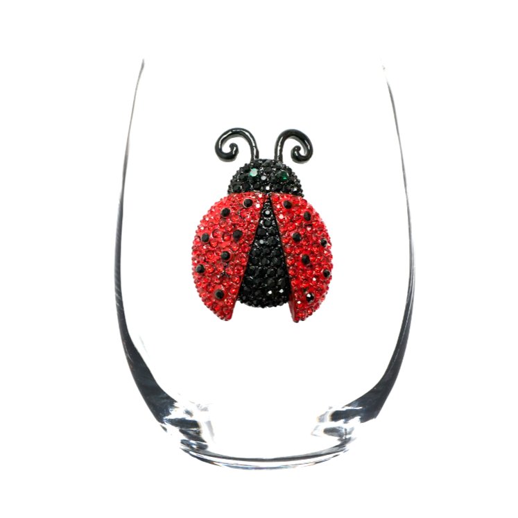 Ladybug Jeweled Stemless Glassware - CeCe's Home & Gifts