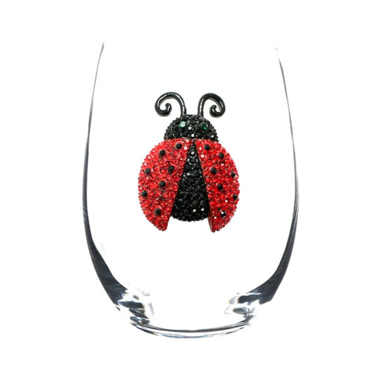 Ladybug Jeweled Stemless Glassware - CeCe's Home & Gifts