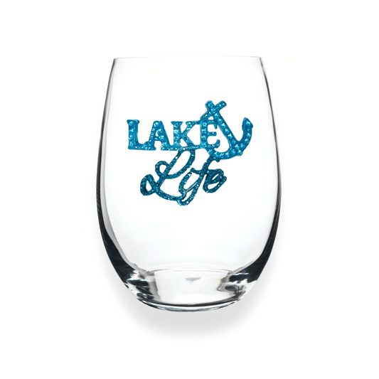 The Queens' Jewels Lake Life Jeweled Stemless Glassware | CeCe's Home & Gifts