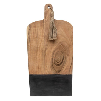 Foreside Home & Garden Lawson Acacia Wood and Black Marble Medium Cutting Board | CeCe's Home & Gifts