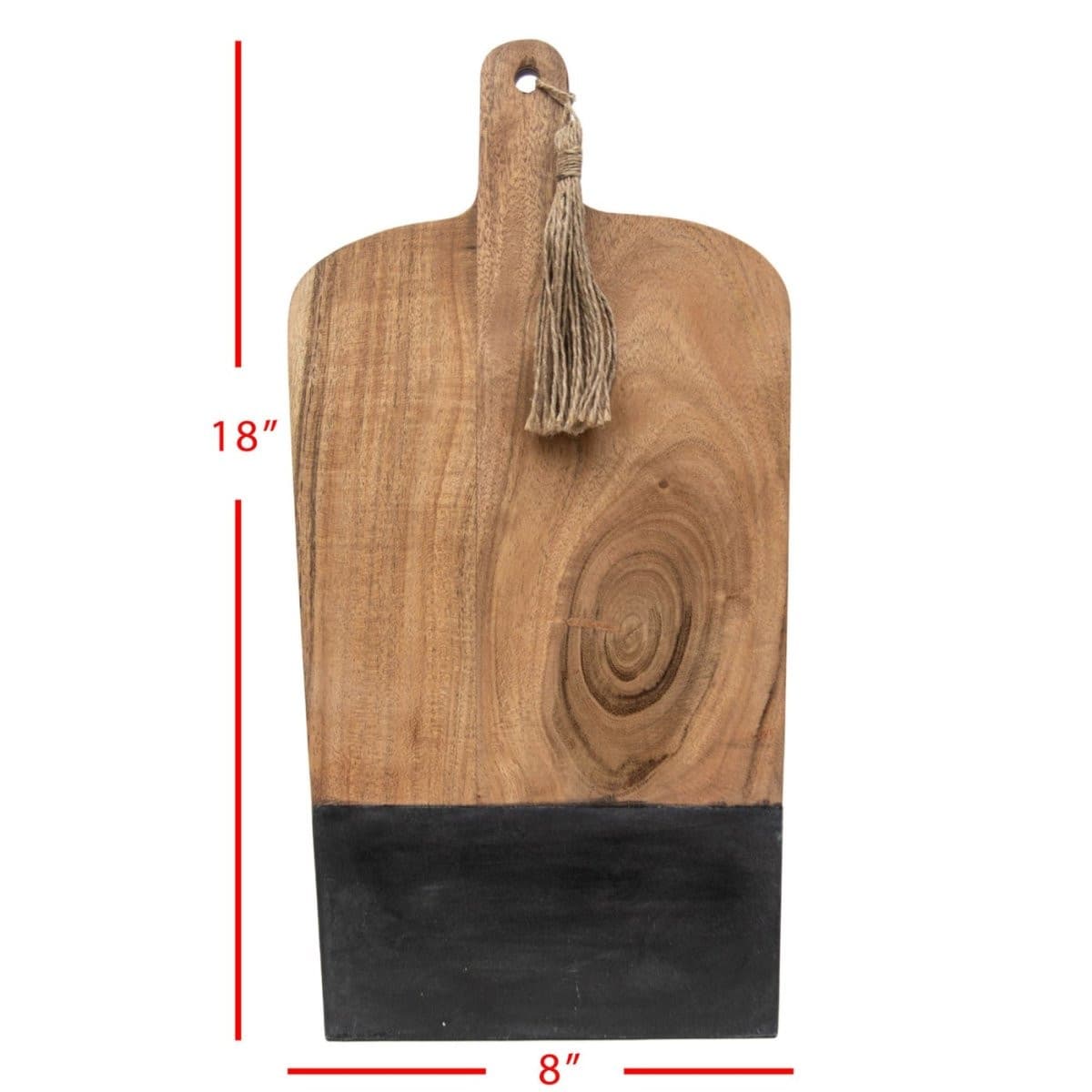 Foreside Home & Garden Lawson Acacia Wood and Black Marble Medium Cutting Board | CeCe's Home & Gifts