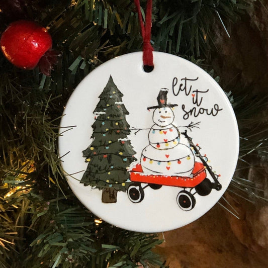 "Let it Snow" Porcelin Christmas Ornament - CeCe's Home & Gifts