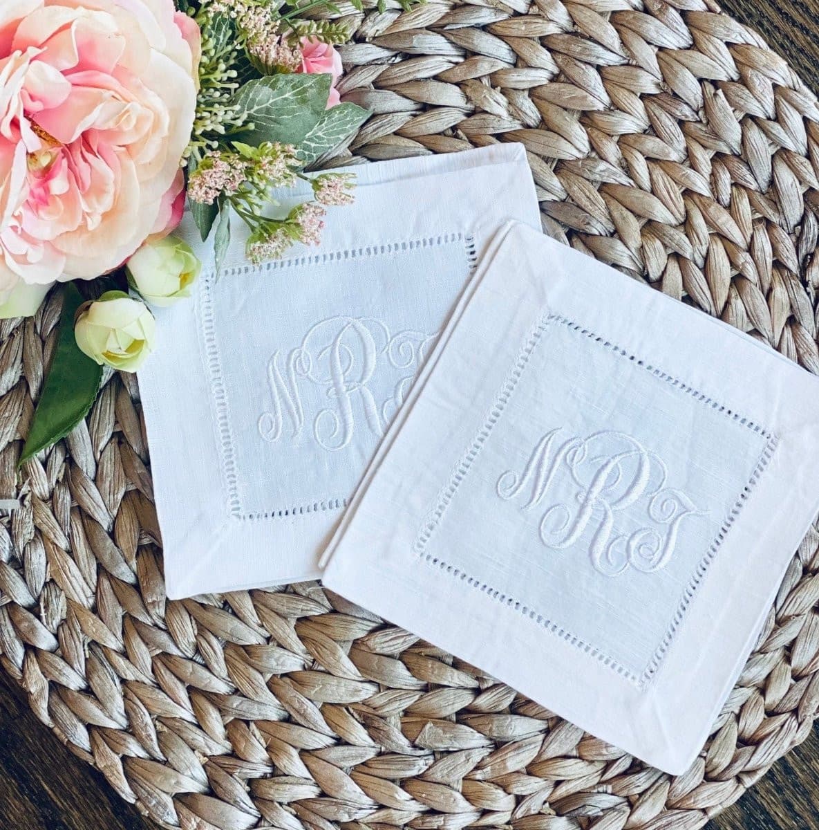 Libby Monogrammed Linen 6x6 Napkin - CeCe's Home & Gifts