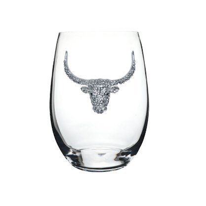 Longhorn Jeweled Stemless Glassware - CeCe's Home & Gifts