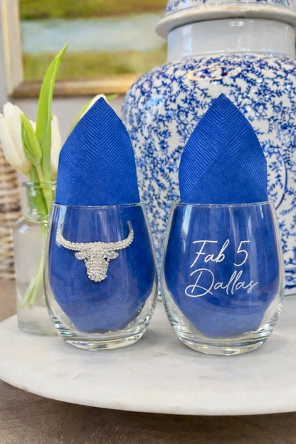 The Queens' Jewels Longhorn Jeweled Stemless Glassware | CeCe's Home & Gifts