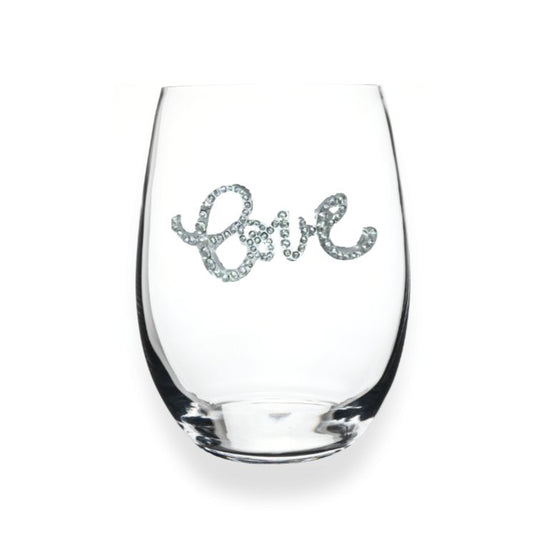 "Love" Jeweled Stemless Glassware - CeCe's Home & Gifts