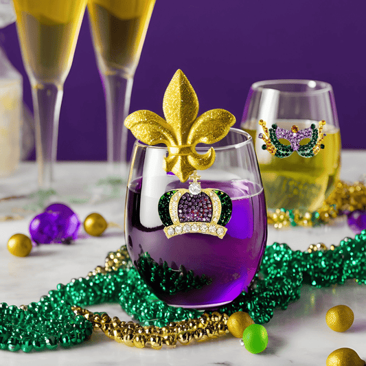 Mardi Gras Crown Jeweled Glassware (Copy) - CeCe's Home & Gifts