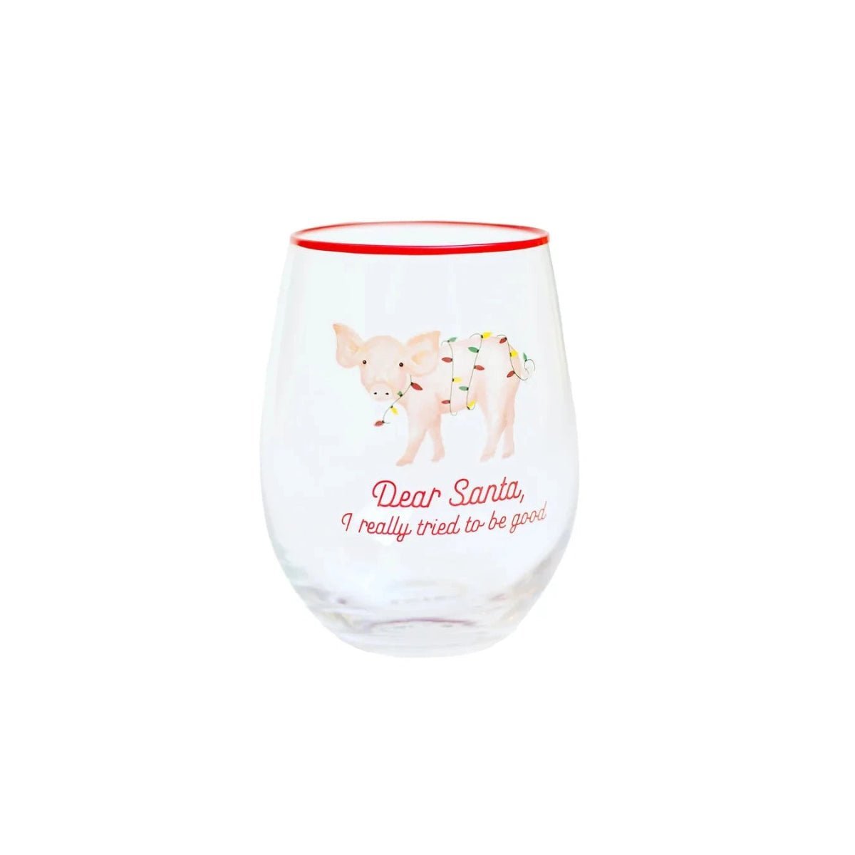 Mary Square Mary Square "Dear Santa" Christmas Wine Glasses | CeCe's Home & Gifts