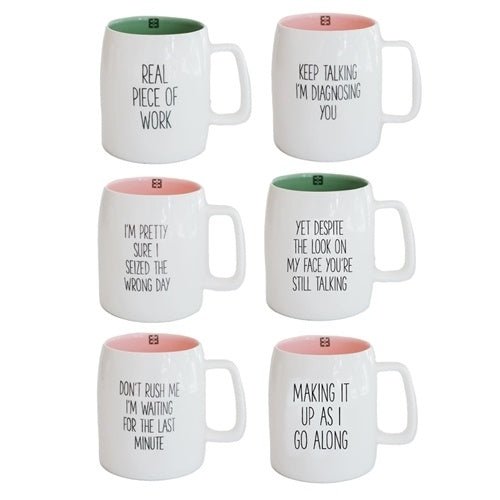 Mary Square 'Real Piece of Work' Ceramic Mug (19oz) - CeCe's Home & Gifts