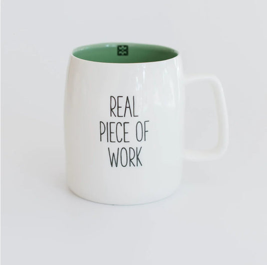 Mary Square 'Real Piece of Work' Ceramic Mug (19oz) - CeCe's Home & Gifts