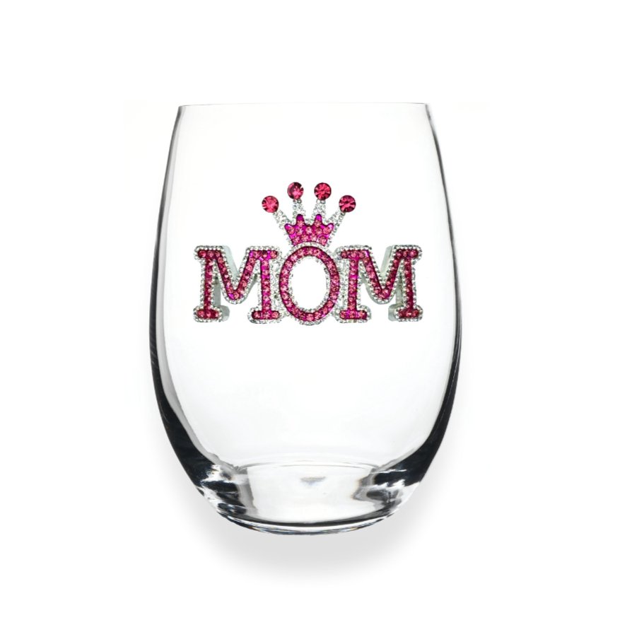 The Queens' Jewels "Mom" Jeweled Stemless Glassware | CeCe's Home & Gifts