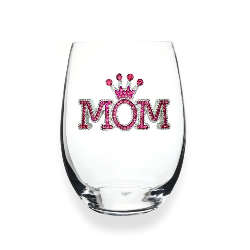 "Mom" Jeweled Stemless Glassware - CeCe's Home & Gifts