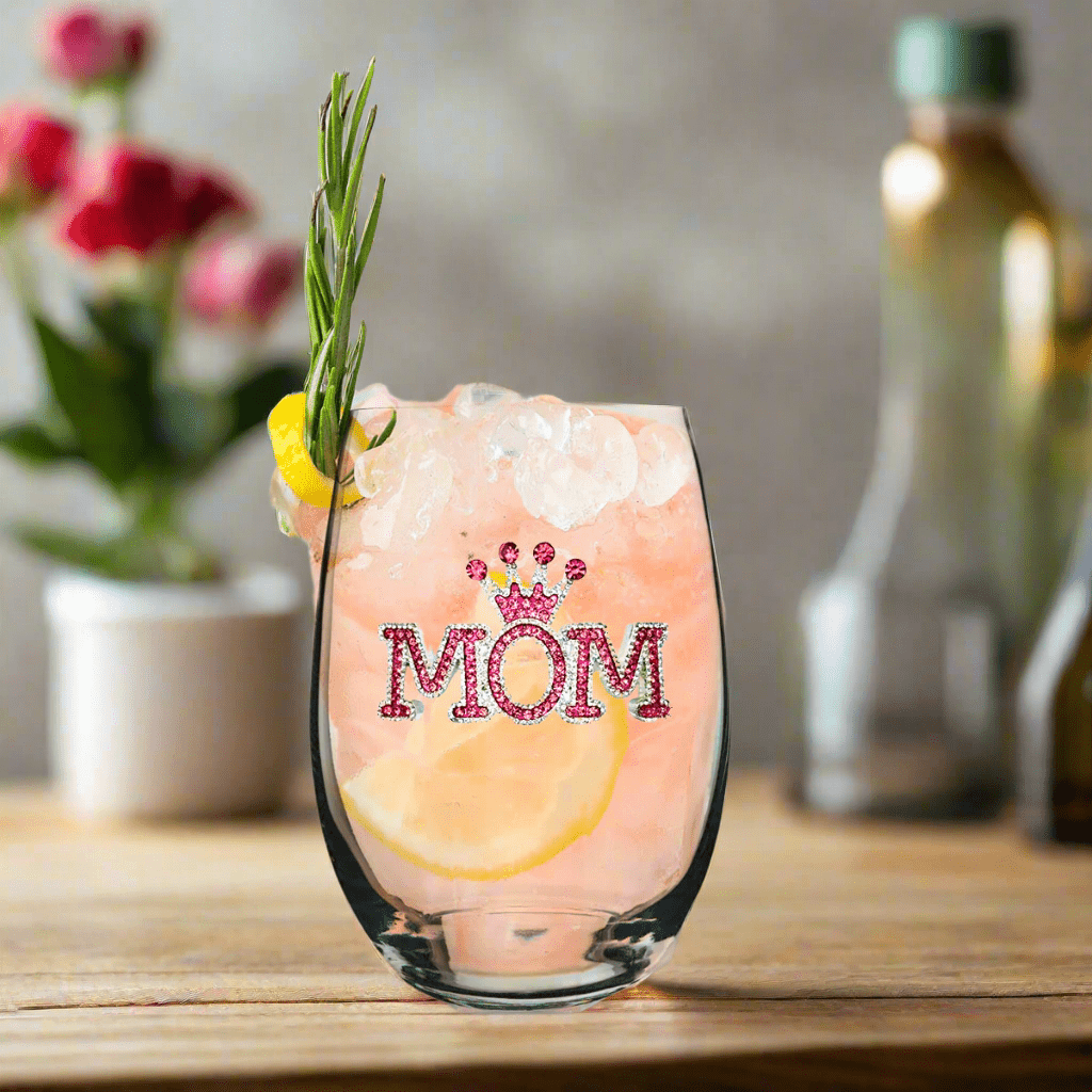 The Queens' Jewels "Mom" Jeweled Stemless Glassware | CeCe's Home & Gifts
