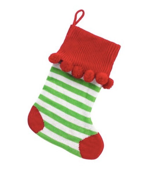 Viv & Lou Monggrammed Pom-Pom Knit Stocking | CeCe's Home & Gifts