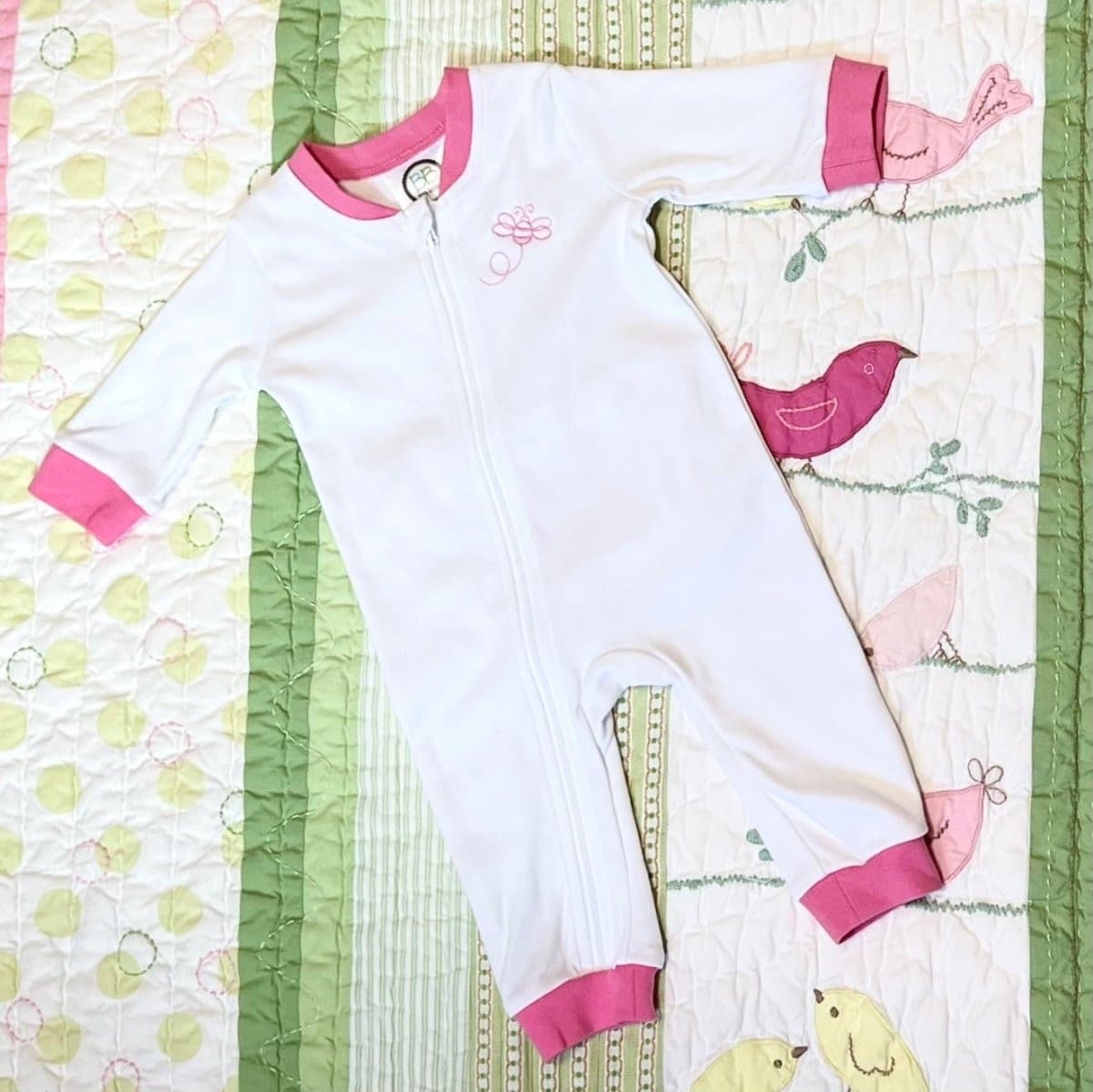 Monogram Baby Girl Ruffle Bottom Romper - CeCe's Home & Gifts