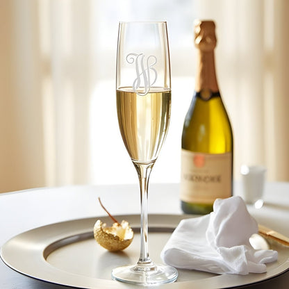 TEROFORMA Monogram Crystal Fluted Stemware | CeCe's Home & Gifts