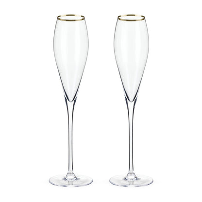 Viski Monogramed Elegant Gold Rim Crystal Stemware | CeCe's Home & Gifts