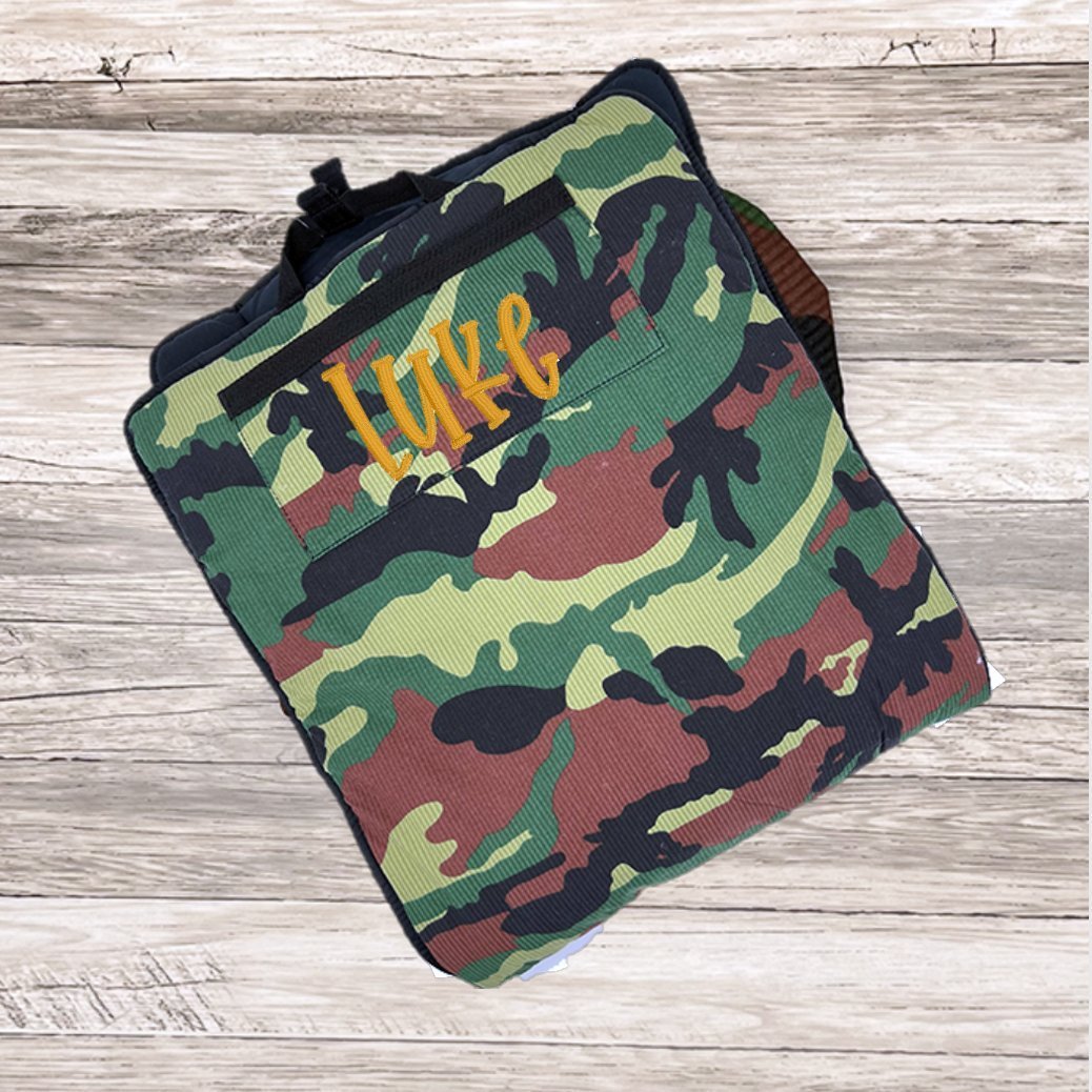 Oh Mint! Monogrammed Camo Seersucker Nap Roll | CeCe's Home & Gifts