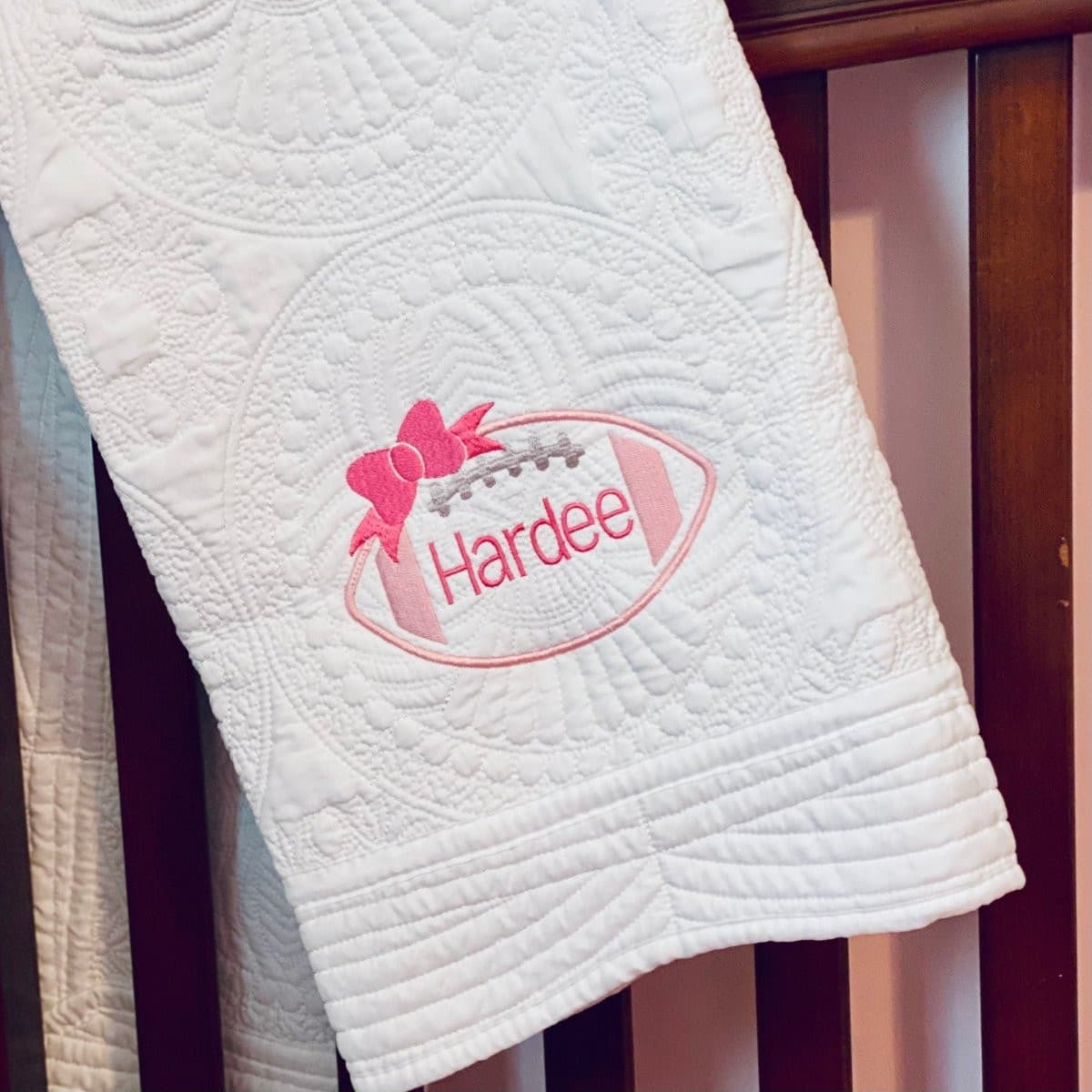 CeCe's Home & Gifts Monogrammed Heirloom Baby Quilt | Assorted Colors | CeCe's Home & Gifts