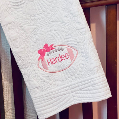 CeCe's Home & Gifts Monogrammed Heirloom Baby Quilt | Assorted Colors | CeCe's Home & Gifts