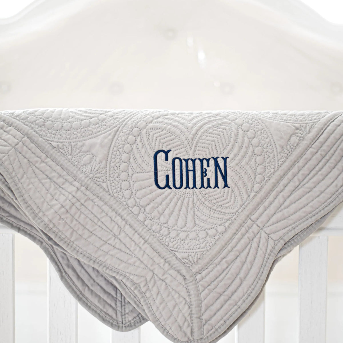CeCe's Home & Gifts Monogrammed Heirloom Baby Quilt | Assorted Colors | CeCe's Home & Gifts