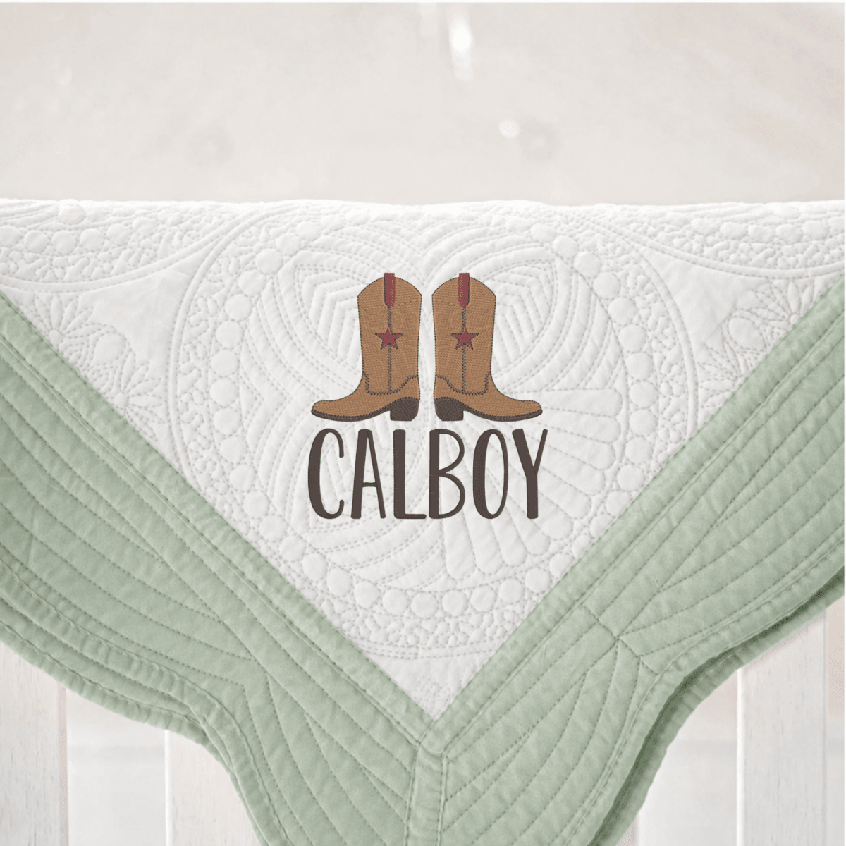 CeCe's Home & Gifts Monogrammed Heirloom Baby Quilt | Assorted Colors | CeCe's Home & Gifts