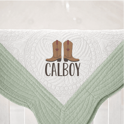 CeCe's Home & Gifts Monogrammed Heirloom Baby Quilt | Assorted Colors | CeCe's Home & Gifts