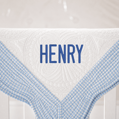 CeCe's Home & Gifts Monogrammed Heirloom Baby Quilt | Assorted Colors | CeCe's Home & Gifts