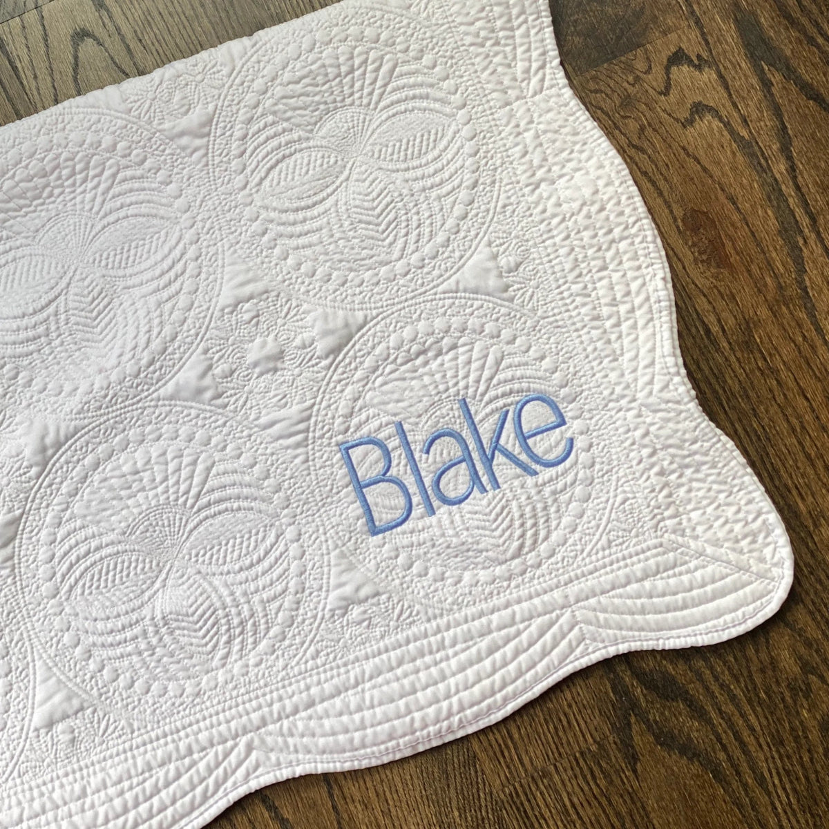 CeCe's Home & Gifts Monogrammed Heirloom Baby Quilt | Assorted Colors | CeCe's Home & Gifts