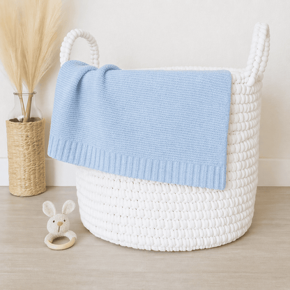 Doodlebugs by CeCe Monogrammed Light Blue Cotton Baby Blanket | CeCe's Home & Gifts