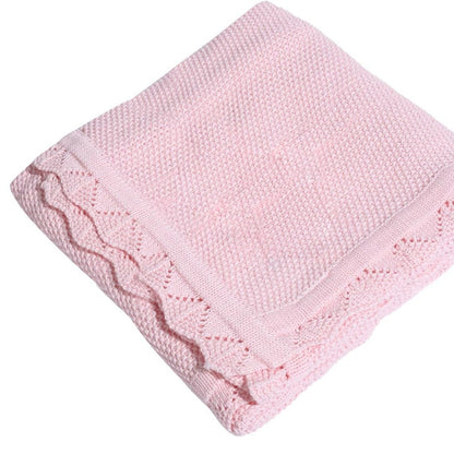 Doodlebugs by CeCe Monogrammed Light Pink Scallop Edge Knit Blanket | CeCe's Home & Gifts