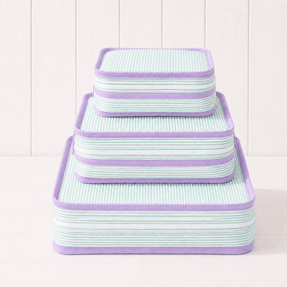 Oh Mint! Monogrammed Mermaid Seersucker Stacking Set | CeCe's Home & Gifts