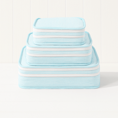 Oh Mint! Monogrammed Mint Seersucker Stacking Set | CeCe's Home & Gifts