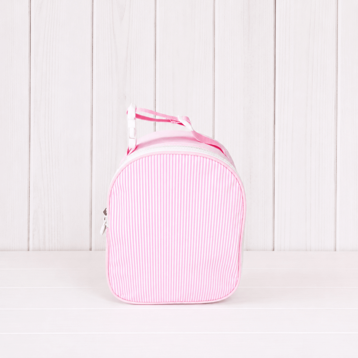 Oh Mint! Monogrammed Pink Preppy Striped Wipeable Lunch BOx | CeCe's Home & Gifts