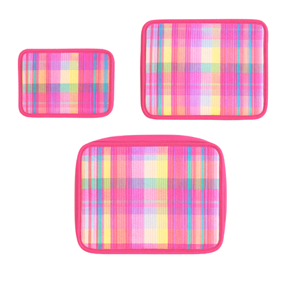Oh Mint! Monogrammed Popsicle Plaid Seersucker Stacking Set | CeCe's Home & Gifts