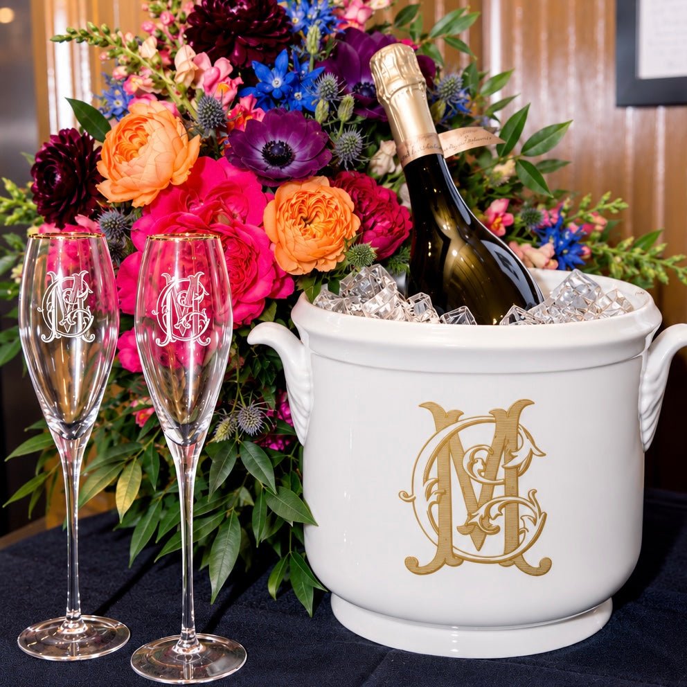 CeCe's Home & Gifts Monogrammed Porcelain Champagne Bucket | CeCe's Home & Gifts