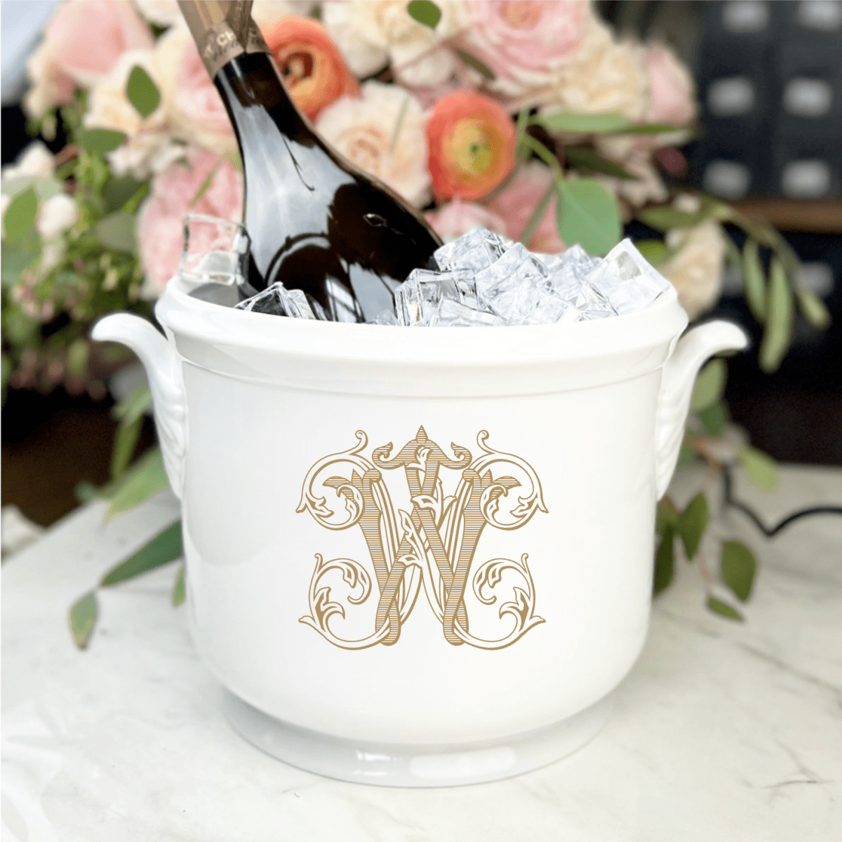 CeCe's Home & Gifts Monogrammed Porcelain Champagne Bucket | CeCe's Home & Gifts