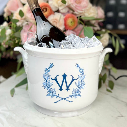 Monogrammed Porcelain Champagne Bucket - CeCe's Home & Gifts