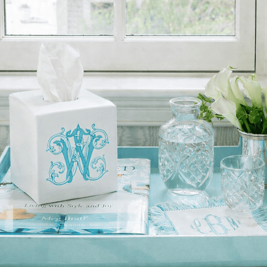 CeCe's Home Monogrammed Porcelain Tissue Box Cover | CeCe's Home & Gifts